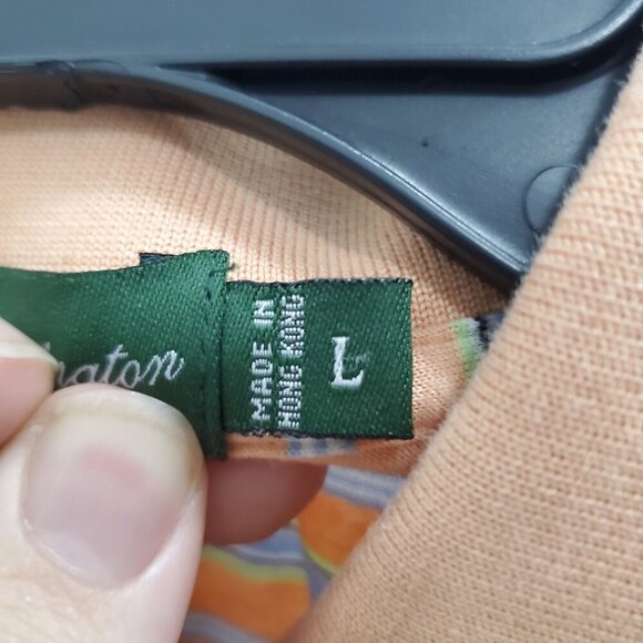 House of Carrington Legend Men's Orange Blue Stripe Mercerized Cotton Polo Sz‎ L - Picture 6 of 8